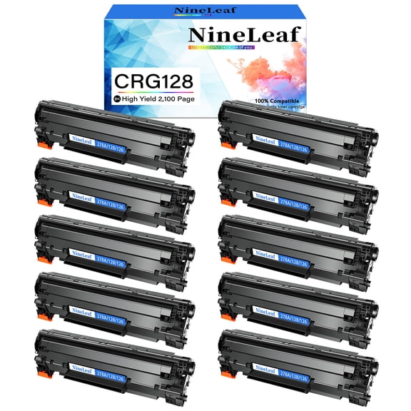 NineLeaf Compatible Toner Cartridge Replacement for Canon 128 CRG128 works with ImageClass D530 D550 MF4770n MF4890dw MF4570dw FaxPhone L190 L100 Printer (Black,10 Pack)