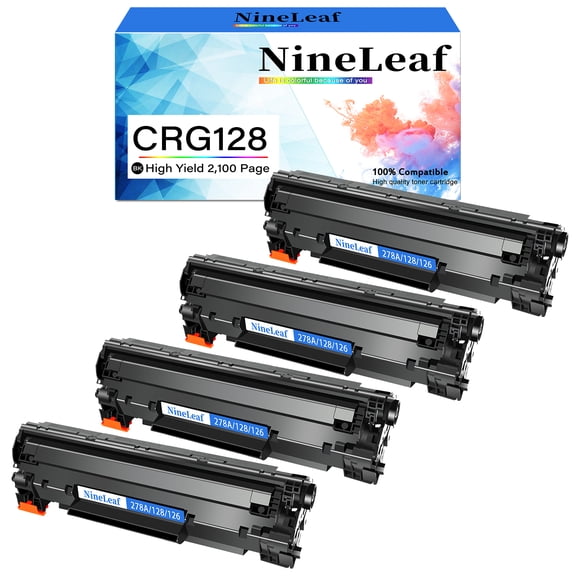 NineLeaf Compatible Toner Cartridge Replacement for Canon 128 CRG128 works with ImageClass D530 D550 MF4770n MF4890dw MF4570dw FaxPhone L190 L100 Printer (Black,4 Pack)