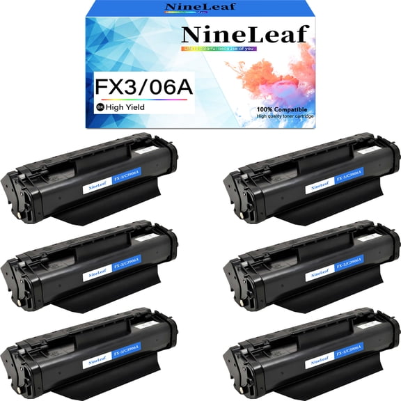 NineLeaf Compatible Toner Cartridge Replacement for Canon FX3 1557A002BA FAX L350 L4000 L6000 FaxPhone L80 ImageClass 1100 CFX-L4500IF 2060 4000 4500 6000L MultiPass L600 Laser Printer (6 Black)