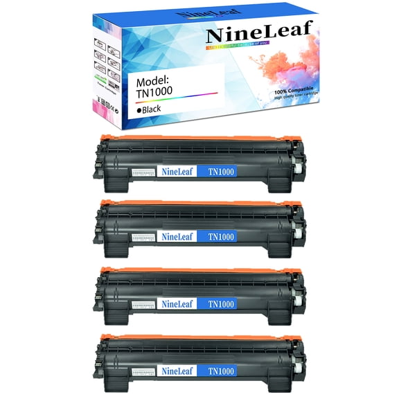 NineLeaf Compatible Toner Cartridge Replacement Compatible for Brother TN1000 TN-1000 use with DCP-1510 DCP-1512 HL-1110 HL-1111 MFC-1810 MFC-1815 Printer (4 Pack,High Yield)