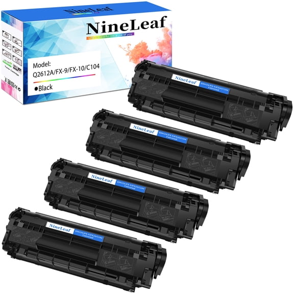 NineLeaf Compatible Toner Cartridge Replacement for HP 12A Q2612A use for Laser Jet 1020 1012 1022 1022n 1010 1018 3050 3015 3055 3030 3052 M1319F Printer (Black,4-Pack)