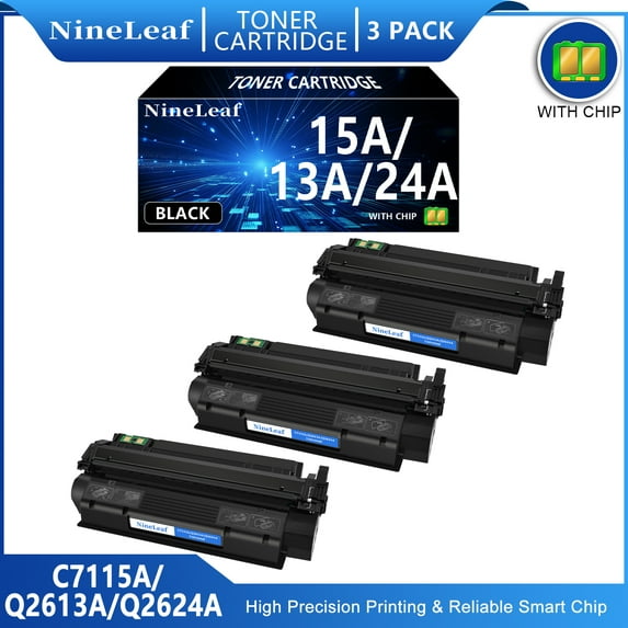 NineLeaf Compatible Toner Cartridge Replacement for HP 15A C7115A use for Laser Jet 1000 1200 1300 1300n 3380 3300 1000 1220 3320 3330 Printer (Black, 3-Pack)