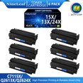 thumbnail image 1 of NineLeaf Compatible Toner Cartridge Replacement for  15X C7115X 15A C7115A 13X Q2613X Work with Laserjet 1000 1200 1220 1330 3300 3310 3320 3330 3380 Series Printer (Black, 6-Pack), 1 of 7