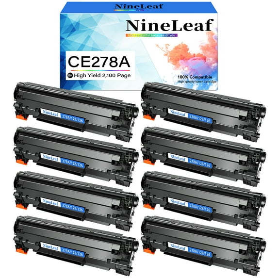 NineLeaf Compatible Toner Cartridge Replacement for HP 78A CE278A works in Laserjet Pro P1606dn P1606 M1536dnf M1536 P1566 P1560 Printer (Black,8 Pack)