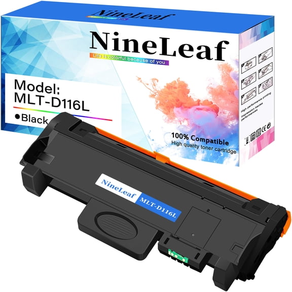 NineLeaf Compatible Toner Cartridge Replacement for Samsung D116L MLT-D116L MLTD116L to use in SL-M2625D SL-M2675 SL-M2825DW SL-M2826 SL-M2835DW SL-M2875FD SL-M2875FD Printer(1 Pack Black)