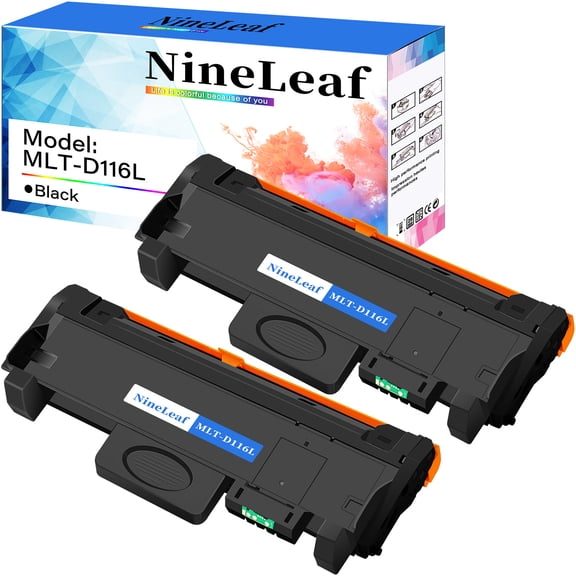NineLeaf Compatible Toner Cartridge Replacement for Samsung D116L MLT-D116L MLTD116L to use in SL-M2625D SL-M2675 SL-M2825DW SL-M2826 SL-M2835DW SL-M2875FD SL-M2875FD Printer(2 Pack Black)
