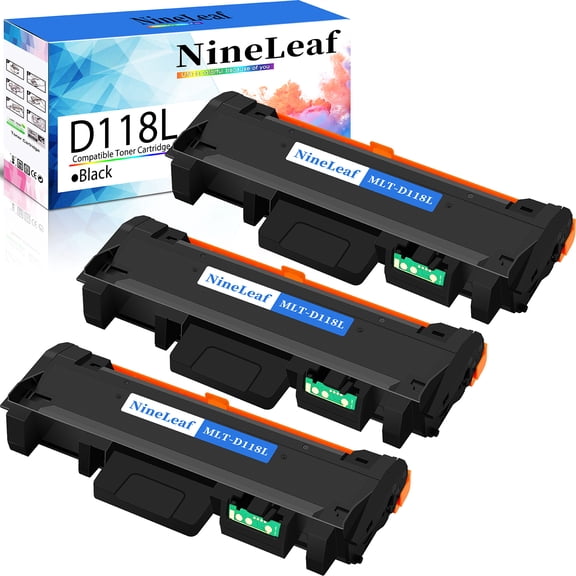 NineLeaf Compatible Toner Cartridge Replacement for Samsung D118L MLT-D118L MLTD118L Work on Xpress M3015DW M3015DW/XAA M3065FW M3065FW/XAA Printer(3 Pack Black)