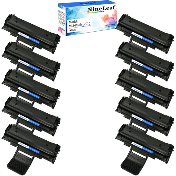 NineLeaf Compatible Toner Cartridge Replacement for Samsung ML-1610 ML-2010 ML1610 ML2010 ML-1610D3 to use in ML-1610 ML-1610R ML-1615 ML-1620 ML-1625 ML-2010 ML-2015 Laser Printer (10 Pack Black)