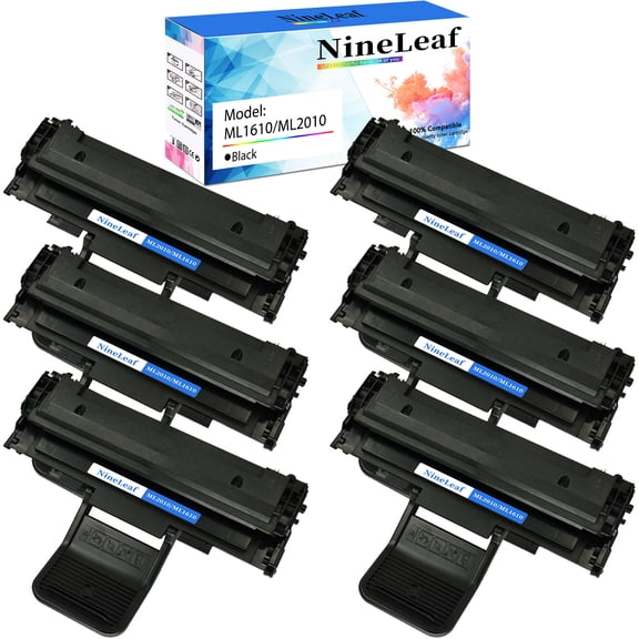 NineLeaf Compatible Toner Cartridge Replacement for Samsung ML-1610 ML-2010 ML1610 ML2010 ML-1610D3 to use in ML-1610 ML-1610R ML-1615 ML-1620 ML-1625 ML-2010 ML-2015 Laser Printer (6 Pack Black)