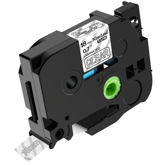 NineLeaf Compatible for Brother P-touch TZe-145 TZe145 TZ-145 TZ145 18mm 3/4'' White on Clear Laminated TZe TZ Label Tape 0.7" x 26.2ft