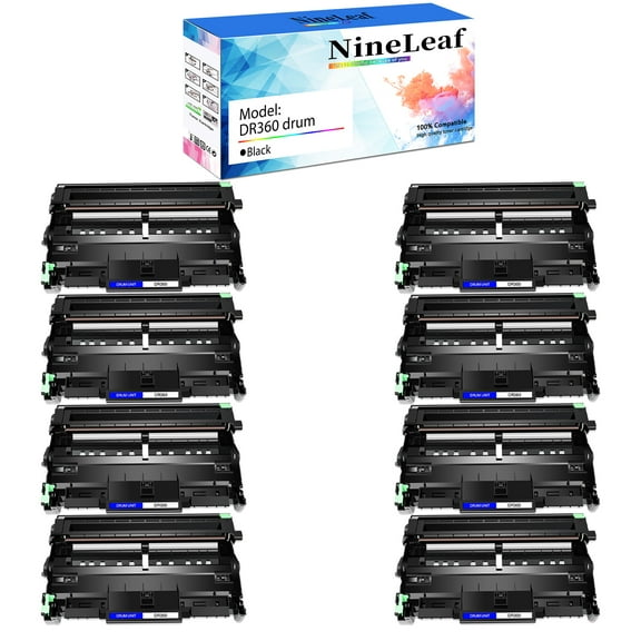 NineLeaf DR360 drum Compatible Drum Unit Replacement for Brother DR-360 work with DCP-7040 DCP-7030 MFC-7840W MFC-7340 MFC-7440N HL-2140 HL-2170W HL-2150N Printer (Black,8 Pack)