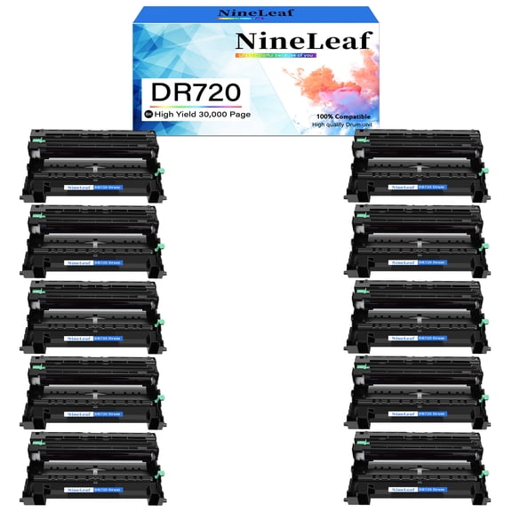 NineLeaf DR720 Compatible drum unit Replacement for Brother DR720 DR750 to use in HL-6180dw HL-5450dn HL-5470dw MFC-8710dw MFC-8950dw MFC-8910dw Printer (10 Pack,no toner)
