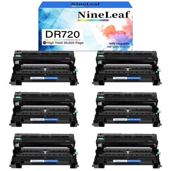 NineLeaf DR720 Compatible drum unit Replacement for Brother DR720 DR750 to use in HL-6180dw HL-5450dn HL-5470dw MFC-8710dw MFC-8950dw MFC-8910dw Printer (6 Pack,no toner)