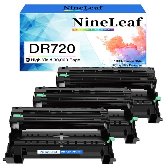 NineLeaf DR720 Compatible drum unit Replacement for Brother DR720 DR750 to use in HL-6180dw HL-5450dn HL-5470dw MFC-8710dw MFC-8950dw MFC-8910dw Printer (3 Pack,no toner)