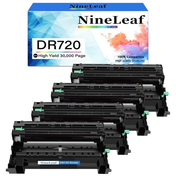 NineLeaf DR720 Compatible drum unit Replacement for Brother DR720 DR750 to use in HL-6180dw HL-5450dn HL-5470dw MFC-8710dw MFC-8950dw MFC-8910dw Printer (4 Pack,no toner)