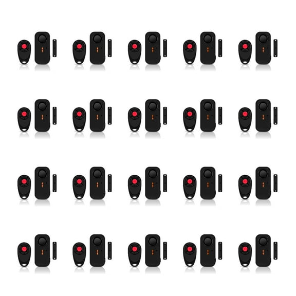 NineLeaf Door Alarm When Opened, 108dB Sliding Door Alarms and Sensors for Home Security, Wireless Burglar Alarm with Remote for Apartment Business Office Entry IP66 Waterproof 4 Volume Levels, 20Pcs