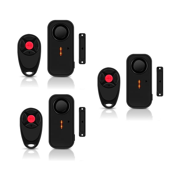 NineLeaf Door Alarm When Opened, 108dB Sliding Door Alarms and Sensors for Home Security, Wireless Burglar Alarm with Remote for Apartment Business Office Entry IP66 Waterproof 4 Volume Levels, 3Pcs