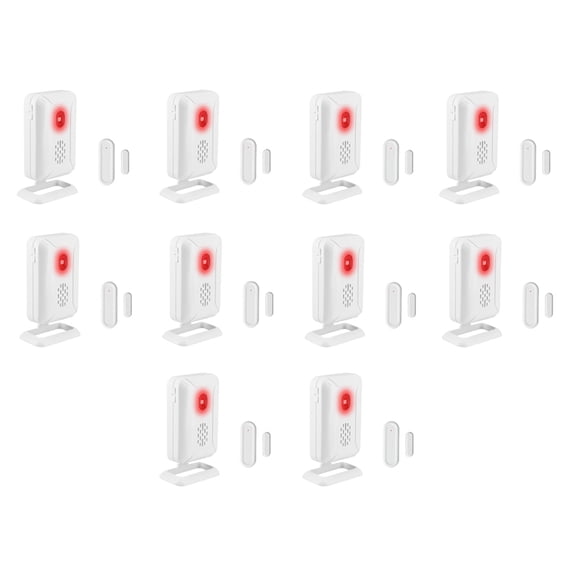 NineLeaf Door Sensor Chime,Wireless Doors Chime,Wireless Door Open Sensor,918ft Transmission Distance,Anti-theft,4 Volume Levels 36 Chime Tunes,Easy installation,for home, shop,fridge,office,10PK