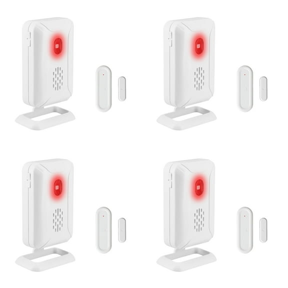 NineLeaf Door Sensor Chime,Wireless Doors Chime,Wireless Door Open Sensor,918ft Transmission Distance,Anti-theft,4 Volume Levels 36 Chime Tunes,Easy installation,for home, shop,fridge,office,4PK
