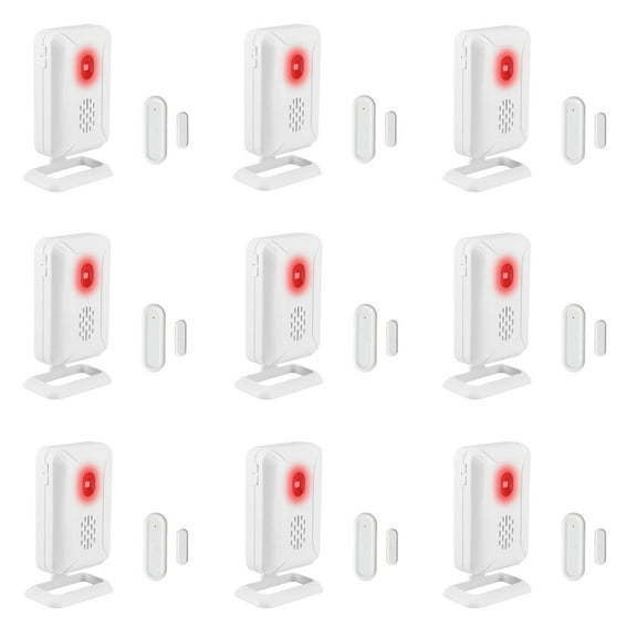 NineLeaf Door Sensor Chime,Wireless Doors Chime,Wireless Door Open Sensor,918ft Transmission Distance,Anti-theft,4 Volume Levels 36 Chime Tunes,Easy installation,for home, shop,fridge,office,9PK
