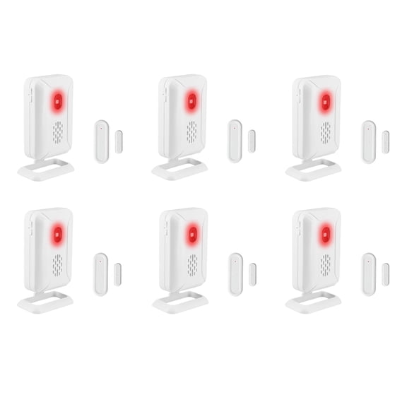 NineLeaf Door Sensor Chime,Wireless Doors Chime,Wireless Door Open Sensor,918ft Transmission Distance,Anti-theft,4 Volume Levels 36 Chime Tunes,Easy installation,for home, shop,fridge,office,6PK