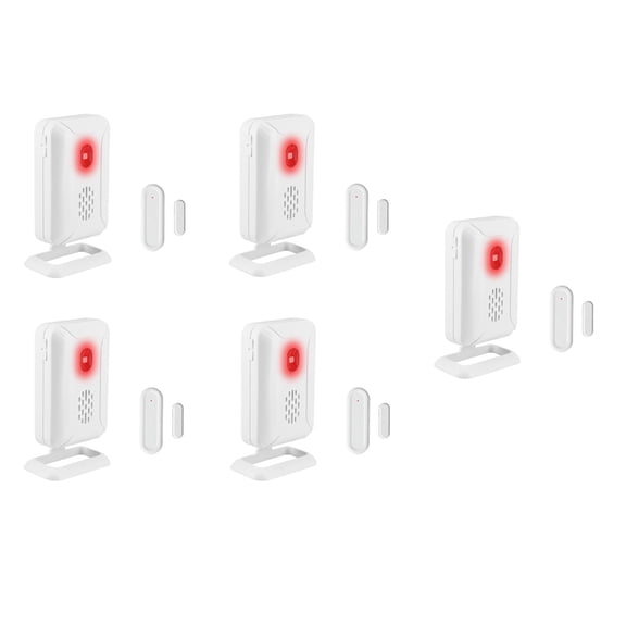 NineLeaf Door Sensor Chime,Wireless Doors Chime,Wireless Door Open Sensor,918ft Transmission Distance,Anti-theft,4 Volume Levels 36 Chime Tunes,Easy installation,for home, shop,fridge,office,5PK