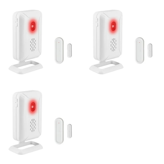 NineLeaf Door Sensor Chime,Wireless Doors Chime,Wireless Door Open Sensor,918ft Transmission Distance,Anti-theft,4 Volume Levels 36 Chime Tunes,Easy installation,for home, shop,fridge,office,3PK