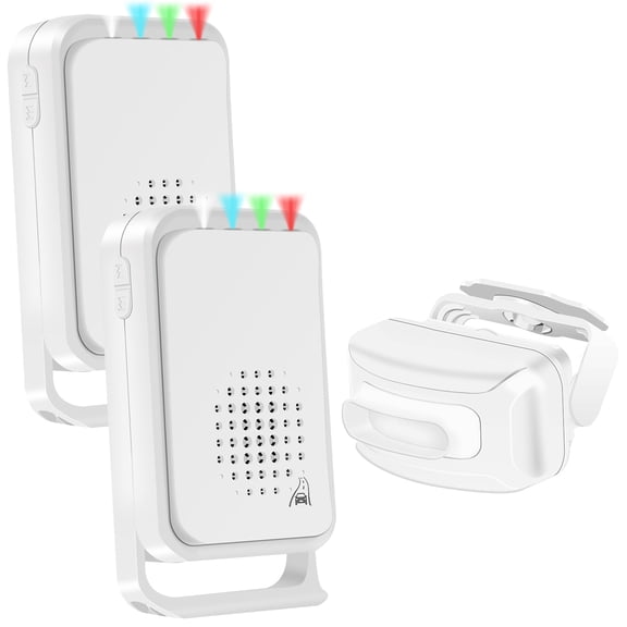 NineLeaf Driveway Alarm Wireless Weatherproof Motion Sensor, Home Security Alert Alarm, Motion Detector Alarm System 918 FT IP64 Waterproof Protect Indoor/Outdoor Property (2 Receviers &1 Sensor)