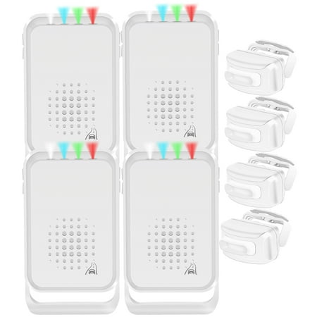 NineLeaf Driveway Alarm Wireless Weatherproof Motion Sensor, Motion Detector Alarm Outdoor, Home Security Alert Alarm, Motion Detector Alarm System, 918 FT Range Protect Indoor/Outdoor Property,4Pack