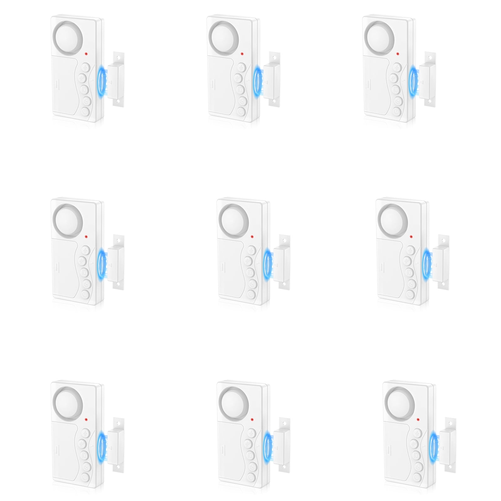 NineLeaf Freezer Door Alarm,Door and Window Alarms for Home Security,3/15/30/60 Seconds 4-In-1 Door Magnetic Refrigerator Door Open Alarm Delayed Door Closing Bell for Home Business Office Shop,9PK