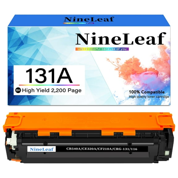 NineLeaf High Capacity Compatible Toner Cartridge Replacement for HP 131A CF210A work for LaserJet M251nw M251n MFP M276nw MFP M276 Series Printers (Black,1 Pack)