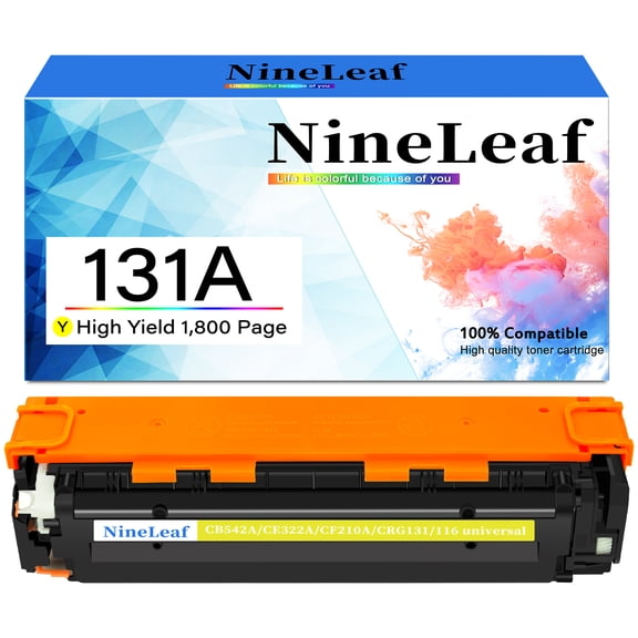 NineLeaf High Capacity Compatible Toner Cartridge Replacement for HP 131A CF212A work for LaserJet M251nw M251n MFP M276nw MFP M276 Series Printers (Yellow,1 Pack)