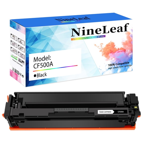 NineLeaf High Capacity Compatible Toner Cartridge Replacement for HP 202A CF500A use in Color LaserJet Pro MFP M281cdw M281fdw M281fdn M254dn M254nw Printer (Black,1 Pack)