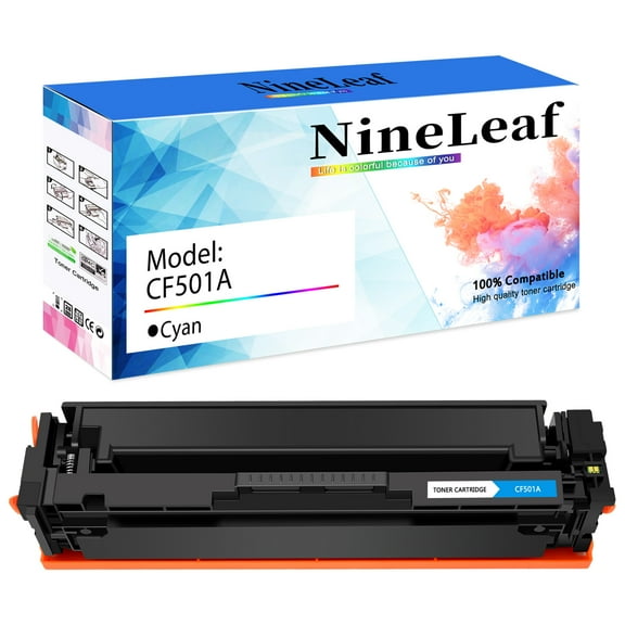 NineLeaf High Capacity Compatible Toner Cartridge Replacement for HP 202A CF501A use in Color LaserJet Pro MFP M281cdw M281fdw M281fdn M254dn M254nw Printer (Cyan,1 Pack)