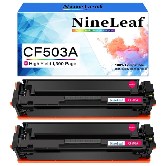 NineLeaf High Capacity Compatible Toner Cartridge Replacement for HP 202A CF503A use in Color LaserJet Pro MFP M281cdw M281fdw M281fdn M254dn M254nw Printer (Magenta,2 Pack)