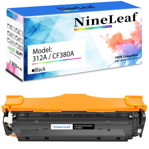NineLeaf High Capacity Compatible Toner Cartridge Replacement for HP 312A CF380A work for Color Pro MFP M476dn M476dw M476nw M476 Series Printers (Black,1 Pack)