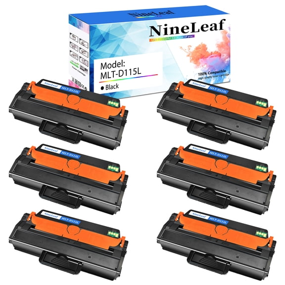 NineLeaf High Yield Compatible Toner Cartridge Replacement for Samsung MLT-D115L MLT D115L MLTD115L used with Xpress SL-M2830DW SL-M2880FW SL-M2820DW SL-M2870FW SL-M2670FN Printer(6 Pack,Black)