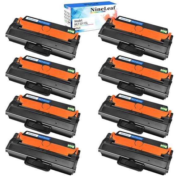 NineLeaf High Yield Compatible Toner Cartridge Replacement for Samsung MLT-D115L MLT D115L MLTD115L used with Xpress SL-M2830DW SL-M2880FW SL-M2820DW SL-M2870FW SL-M2670FN Printer(8 Pack,Black)