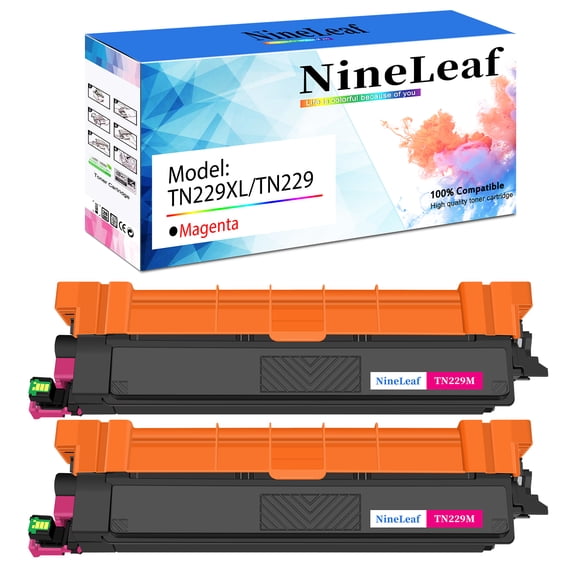 NineLeaf Magenta TN229XL high Yield Compatible Toner Cartridge Replacement for Brother TN229 TN229M with Chip use for HL-L3280CDW HL-L3220CDW MFC-L3780CDW Laser Printer (high Yield,2 Pack)