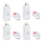 NineLeaf Motion Sensor Alarm,Door Buzzer for Business Entry,Motion Sensor Ring,918ft Long Range,Anti-theft,4-color LED light,17 Music 5 Volume Levels,Easy installation,for Shops, Offices,hotel,4PK
