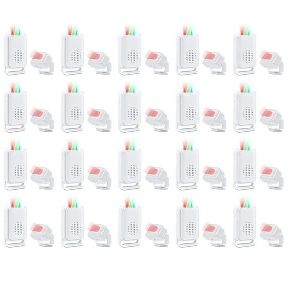 NineLeaf Motion Sensor Alarm,Door Buzzer for Business Entry,Motion Sensor Ring,918ft Long Range,Anti-theft,4-color LED light,17 Music 5 Volume Levels,Easy installation,for Shops, Offices,hotel,20PK