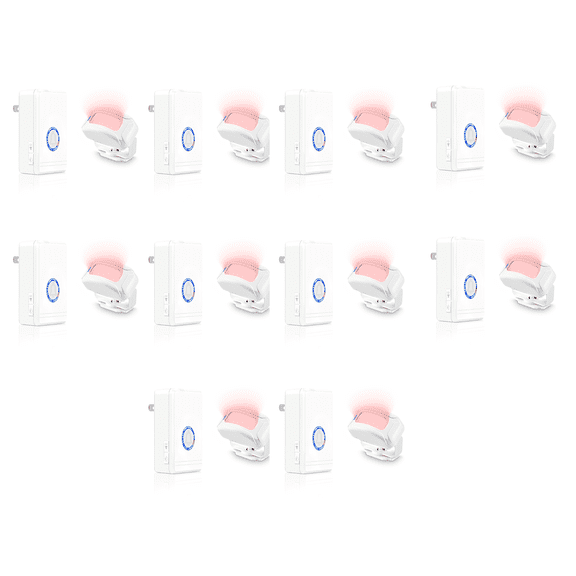 NineLeaf Motion Sensor Chime,Door Motion Sensor Chime,Wireless Motion Sensor Door Chime,48 Ringtones, 5 Levels Volume,Easy Installation,1300ft Long Distance,97dB volume,for Home,Office,Hotel,10PK