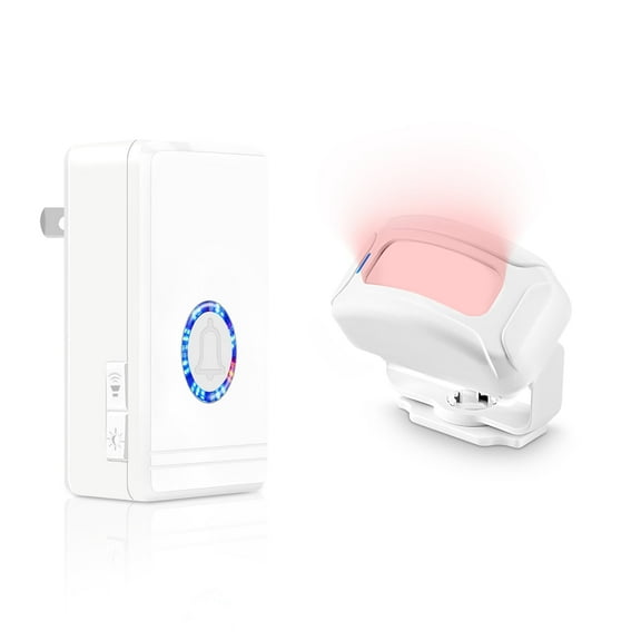 NineLeaf Motion Sensor Chime,Door Motion Sensor Chime,Wireless Motion Sensor Door Chime,48 Ringtones, 5 Levels Volume,Easy Installation,1300ft Long Distance,97dB volume,for Home,Office,Hotel,1PK