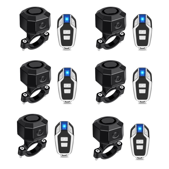 NineLeaf Rechargeable Bike Alarm, Bike Alarm with Remote Rechargeable,Bicycle Alarm Anti Theft,Motorcycle Alarm System IP65Waterproof Wireless Car Motion Sensor Alarm for Bicycle Ebike Motorcycle,6PK