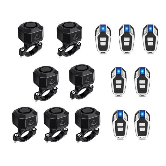 NineLeaf Rechargeable Bike Alarm, Bike Alarm with Remote Rechargeable,Bicycle Alarm Anti Theft,Motorcycle Alarm System IP65Waterproof Wireless Car Motion Sensor Alarm for Bicycle Ebike Motorcycle,7PK