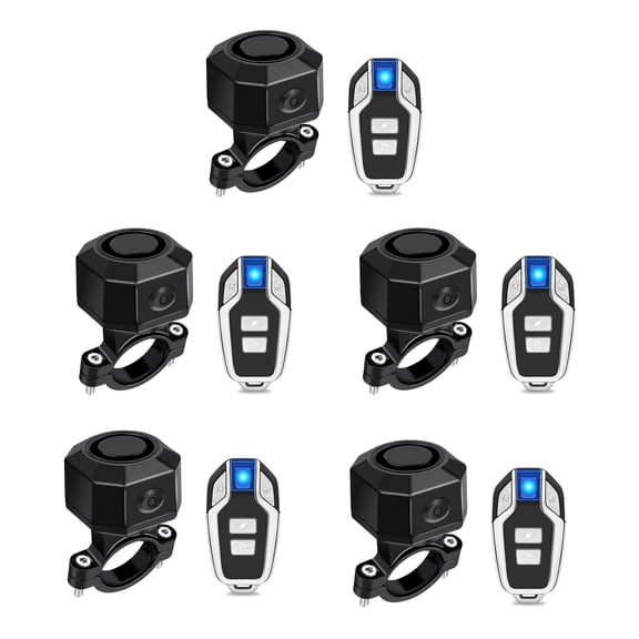 NineLeaf Rechargeable Bike Alarm, Bike Alarm with Remote Rechargeable,Bicycle Alarm Anti Theft,Motorcycle Alarm System IP65Waterproof Wireless Car Motion Sensor Alarm for Bicycle Ebike Motorcycle,5PK