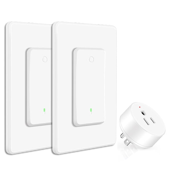 NineLeaf Remote Control Outlet,2 Remote Control Switch 1Plug,Remote Light Switch,Remote Plugs for Lights,15A/1500W,No Wiring Needed,500ft RF Range,for Bedroom, Kitchen,Living Room,Office