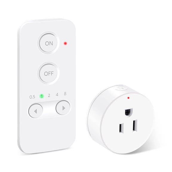 NineLeaf Remote Control Outlet, Wireless Remote Control Electrical Outlet Switch with Countdown Function For Lights, Fans, Christmas Lights, Small Appliance, 15A/1500W, Up to 500ft Range
