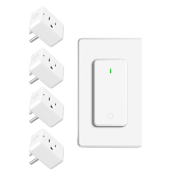 NineLeaf Remote Plug in On Off Switch,Outlet Plug with Remote,Wireless On/Off Light Switch Wall Mounted,TUV Listed,No Wiring Needed,500ft RF Range,15A/1500W for Lamps,Fans,Household Appliances