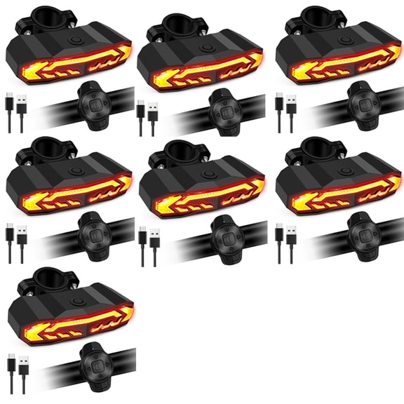 NineLeaf Smart Turn Signal,Bike Tail Light Rechargeable,Wireless Turn Signals,Bike Turn Signals Front and Back,IP65 Waterproof,Anti-theft Vibration,6 Light Modes,for Bicycles, Electric Bicycles,7PK